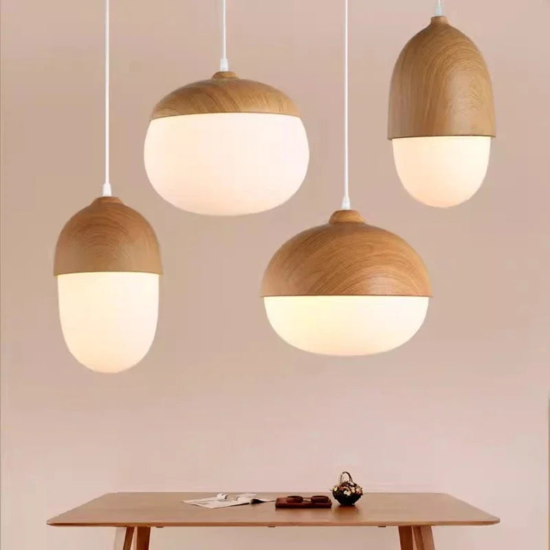 Luminaire Suspendu en Bois Style Nordique