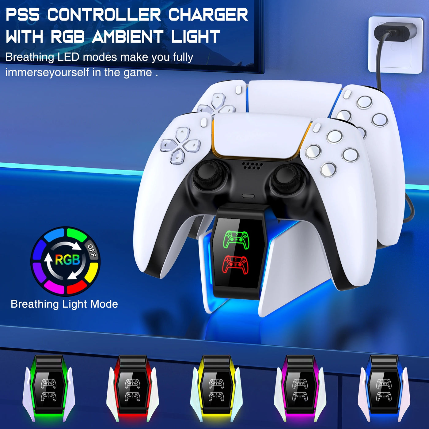 Station de Charge RGB pour Manettes PlayStation 5