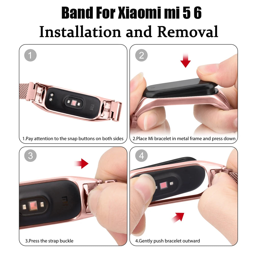 Bracelet en Boucle Milanaise pour Xiaomi Mi Band 7 6 5 4 3