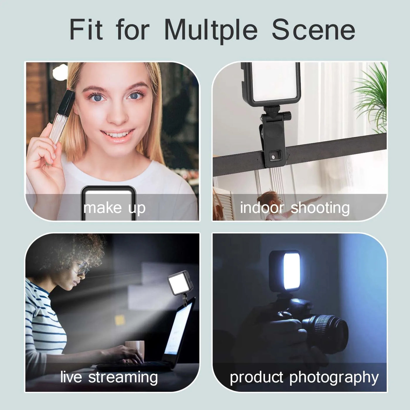 Lumière LED Clip Vidéo Portable pour Photographie sur Appareil Photo