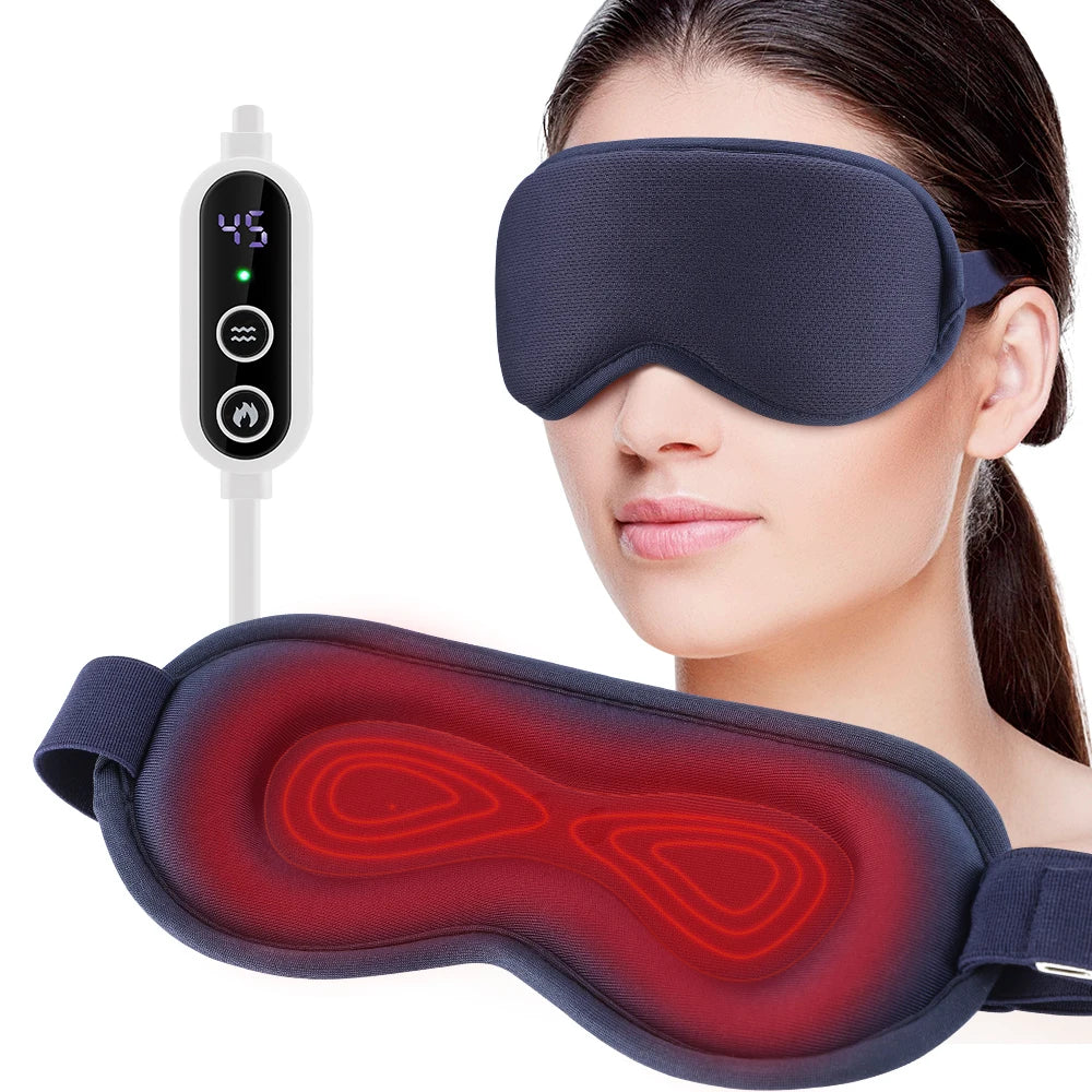 Masque chauffant pour les yeux avec massage électrique USB réutilisable